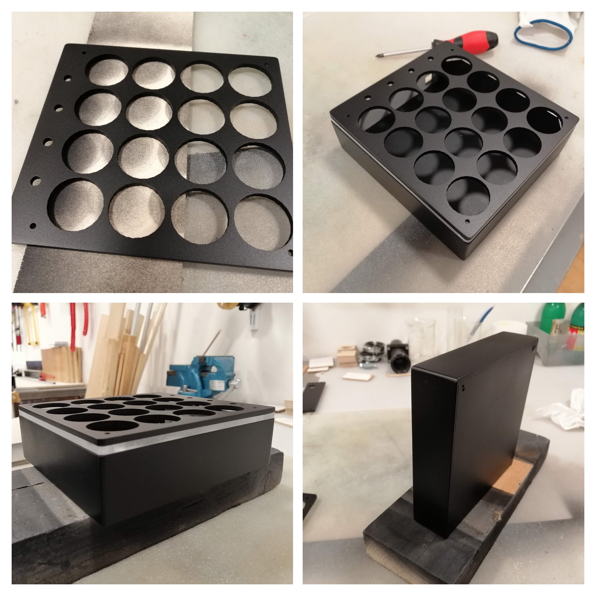 dyi arcade buttons midi controller plastic body painted by black mat