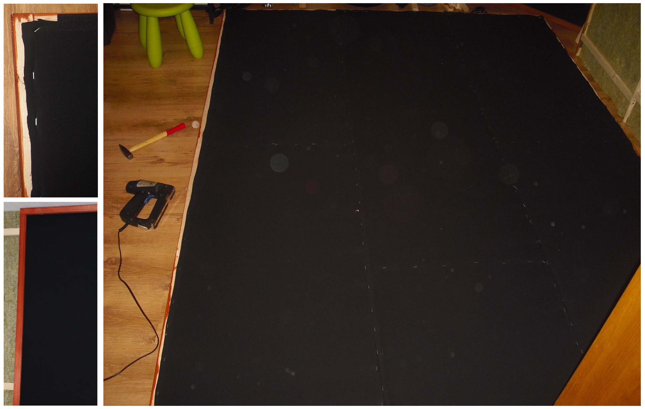 backwall panel front frame fabric