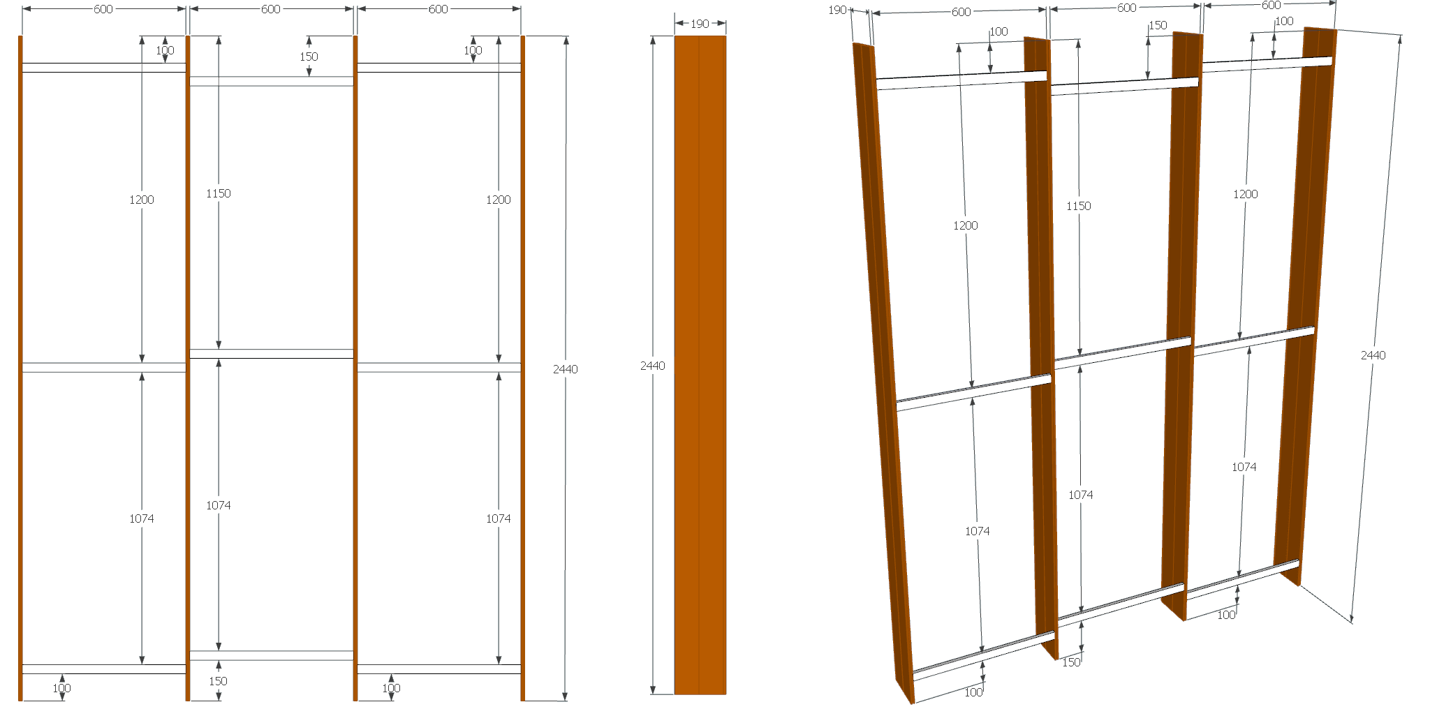 backwall panel partitions holders design